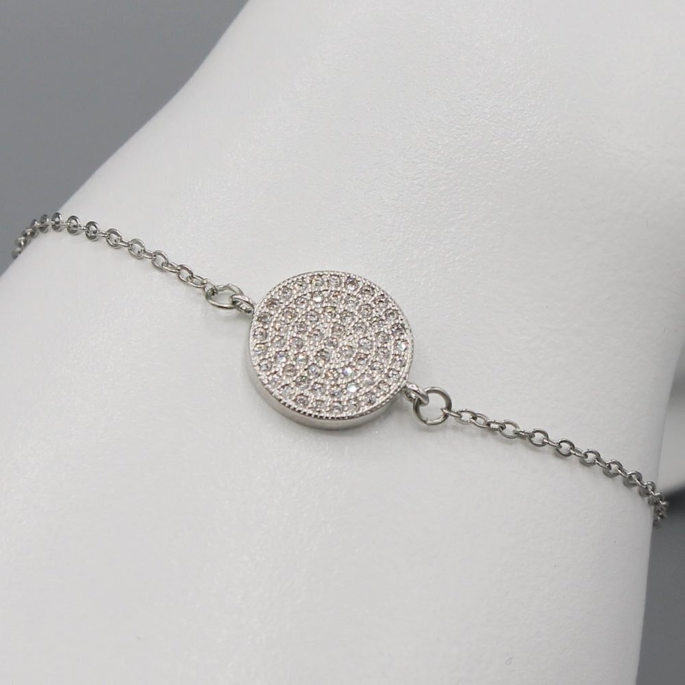 Bracelet jewelry elegant silver tone adjustable sparkly sparkle adjustable new